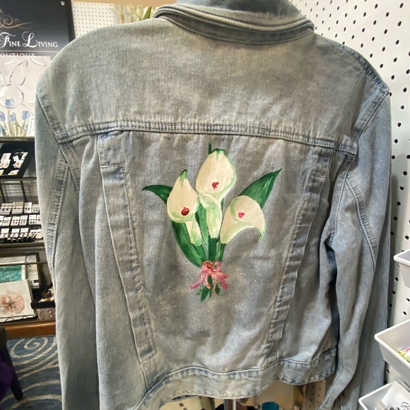 Free People Denim HandPainted Lily Jacket